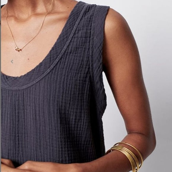 Faherty organic cotton gauze black grey tank top size xs - Picture 9 of 9